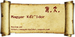 Magyar Káldor névjegykártya